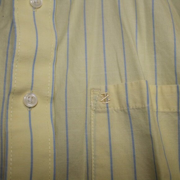 IZOD Yellow Pinstripe Dress Shirt, Large - Picture 3 of 7